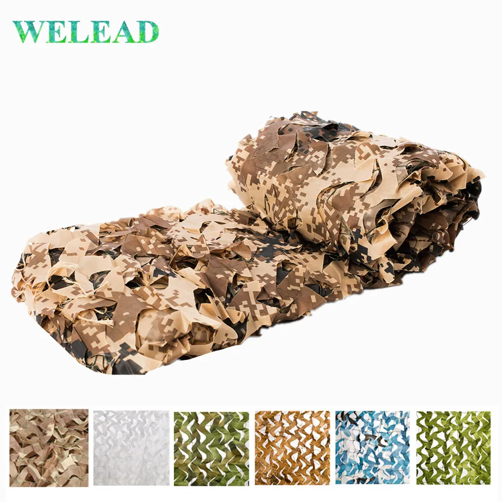 

WELEAD 1.5x7 Reinforced Camouflage Net Mesh Desert Digital Army Camo Hunting Military Shelter Awning Garden Hide Pergalo Voile