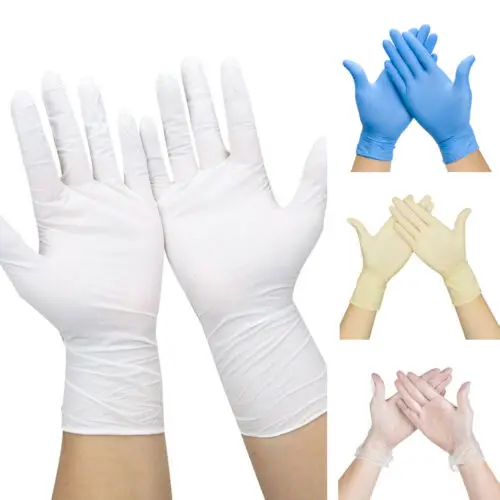 

100pcs Disposable Powder Free Nitrile Medical Examination Gloves Assorted Nitrile Latex Vinyl Non-Powdered