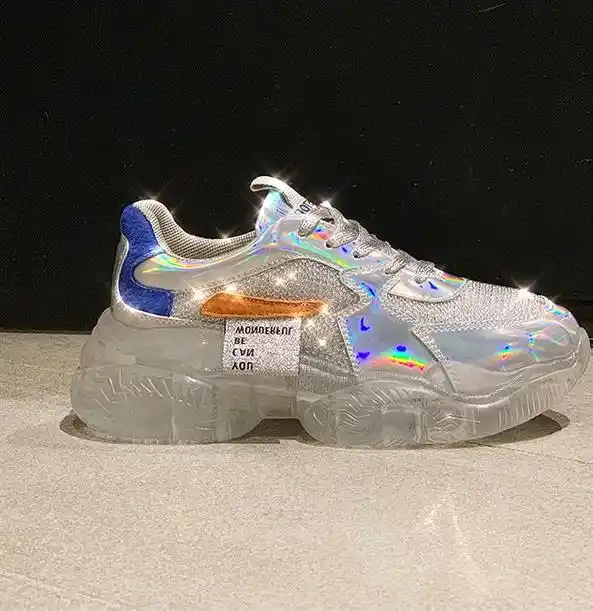 tenis plataforma transparente