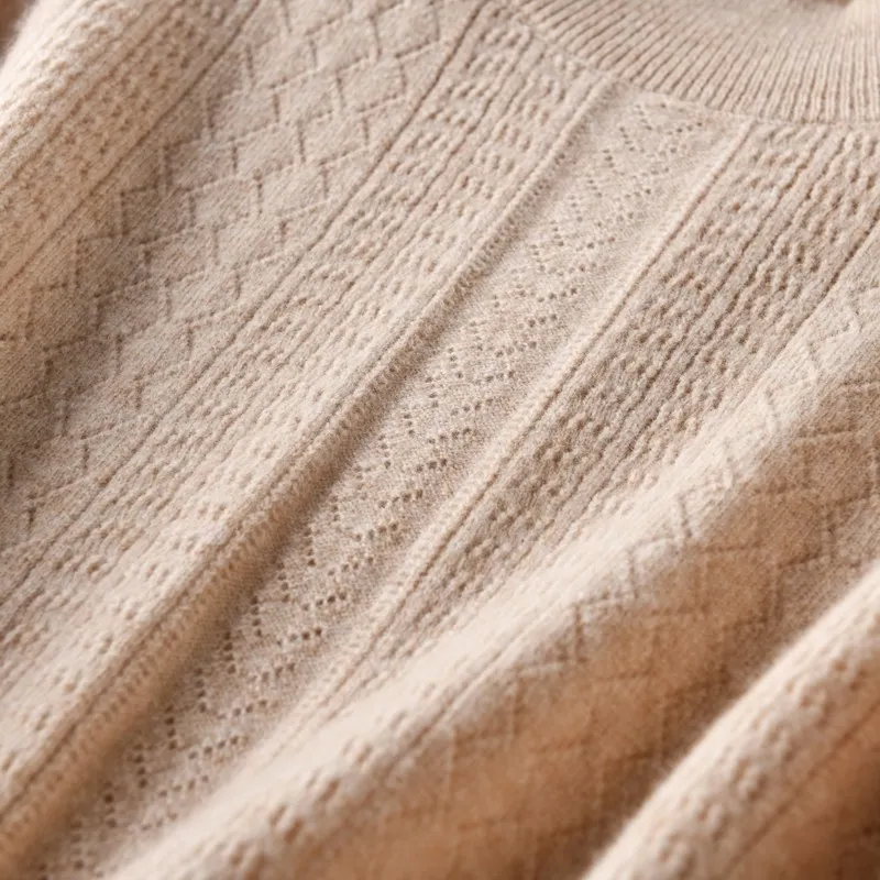 Women's 100% Wool Half Turtleneck Short Sleeve