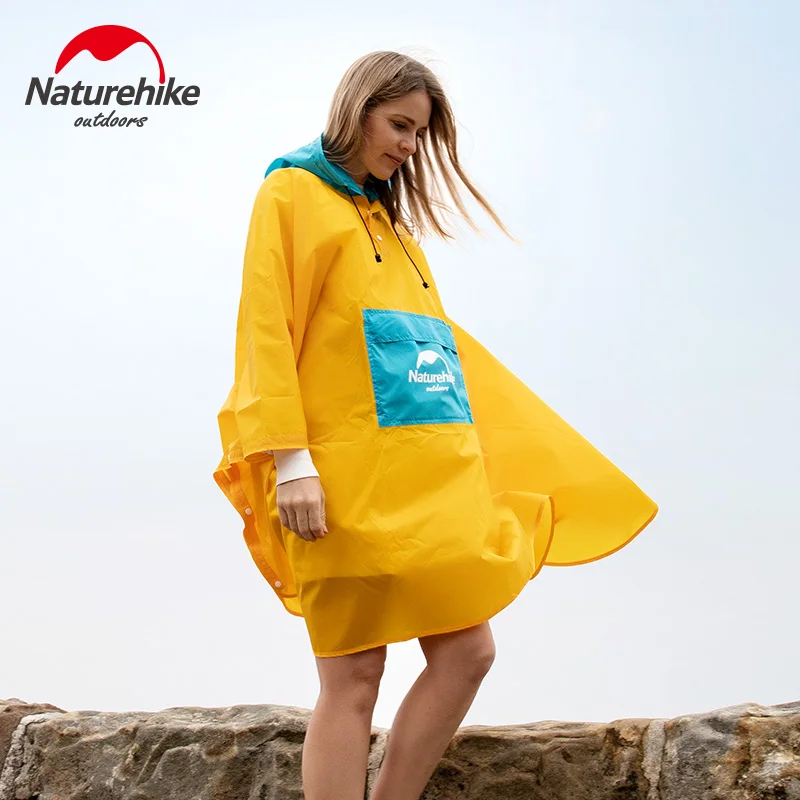 Портативный дождевик Naturehike для взрослых многоразовый непромокаемый пончо с