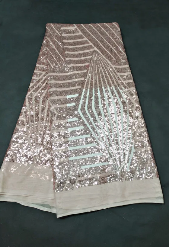 Французская сетчатая кружевная ткань новейшая африканская гипюровая кружевная ткань с вышитой сеткой Тюль водный зеленый шнур блестки кружевная ткань - Цвет: As Picture