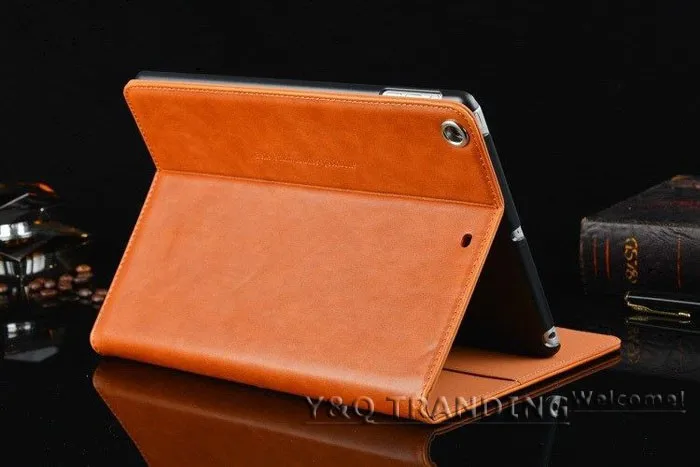 Luxury Genuine Case for iPad Leather Case Retro Business Cover Wallet Smart Cover for iPad (21)