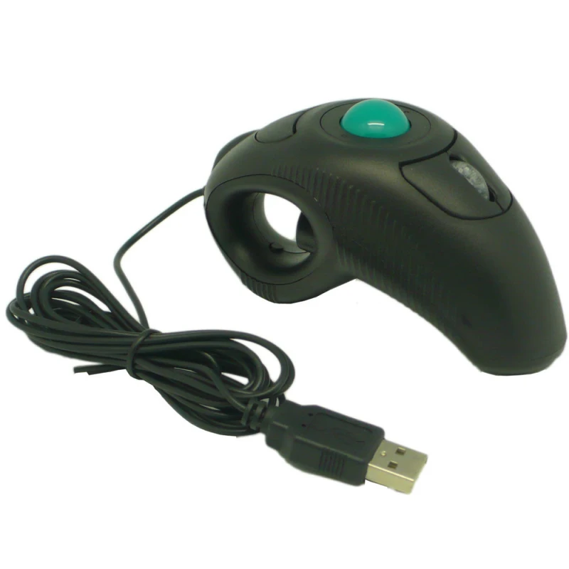 

Good Sale 2.4GHz wired USB handheld mouse finger using optical track ball for Tablet PC Computer Optical Laptop Desktop Win 7 OS