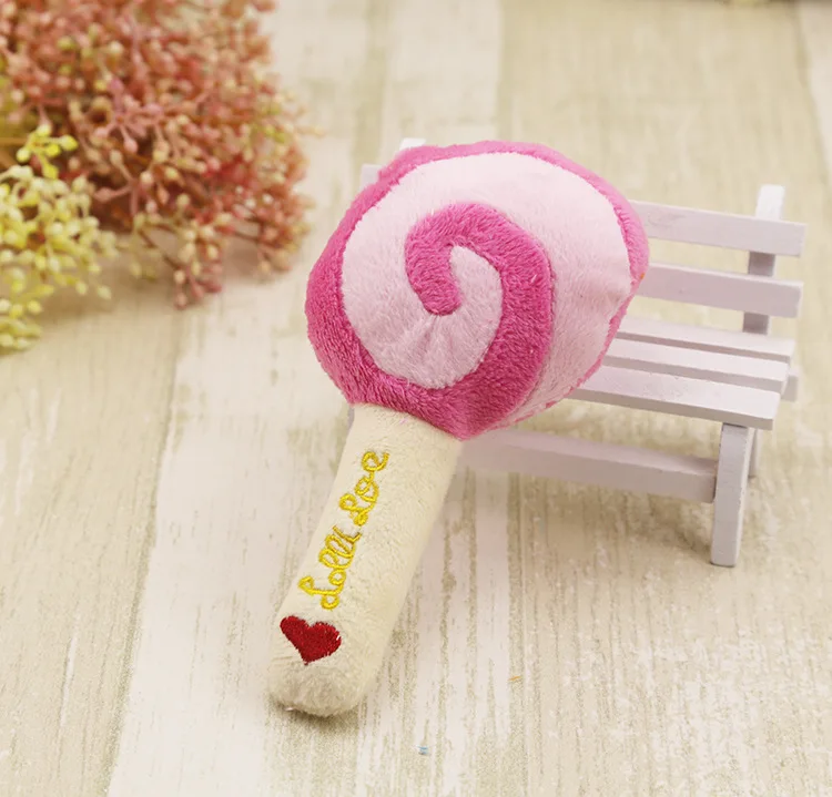 

Lovely Dog Toys Pet Puppy Chew Squeaker Squeaky Plush Sound Lollipop for Small Cat Dog Sound Toys Wholesales