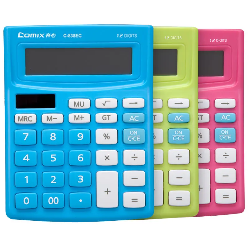 C-838EC حاسبة الطاقة الشمسية حاسبة اللوازم المكتبية ازدواجية السلطة إمدادات حاسبة الملونة مكتب البسيطة Hesap Makinesi 1 قطع C-838EC حاسبة الطاقة الشمسية حاسبة اللوازم المكتبية ازدواجية السلطة إمدادات حاسبة الملونة مكتب البسيطة Hesap Makinesi 1 قطع