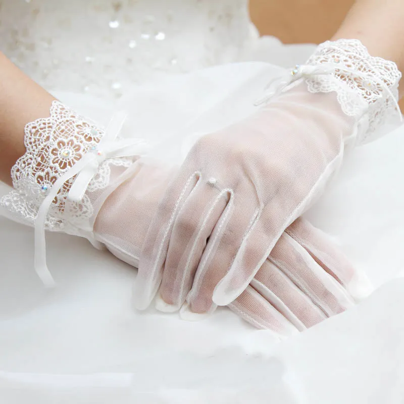 Satin Gloves Princess Dress Up Bows Gloves Long Gloves For Party Light Blue 25876447048