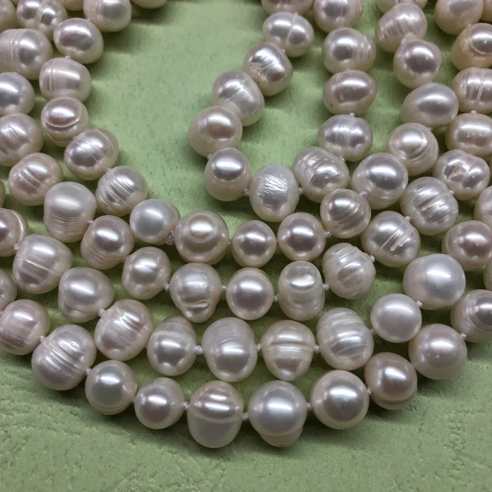 Настоящий жемчуг 9 мм размер жемчуга Настоящее пресноводное культивированное длинное жемчужное ожерелье Мода для милых леди женский подарок Горячая Распродажа