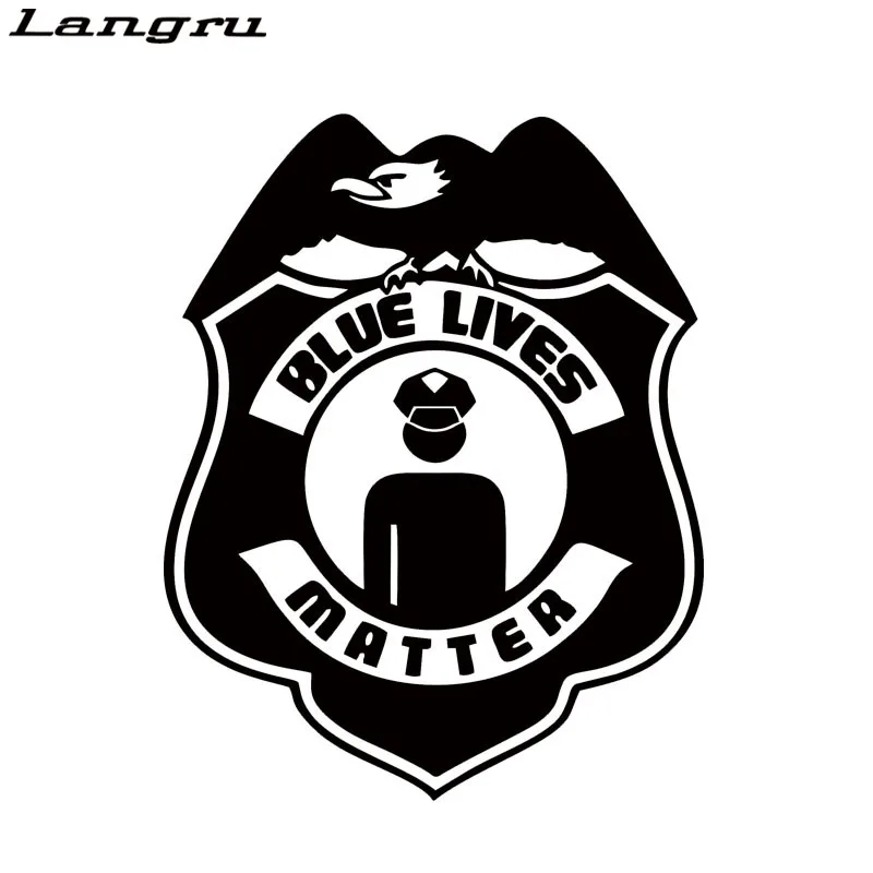 Langru Car Stying Blue Lives Matter Support Police Officers Thin Blue