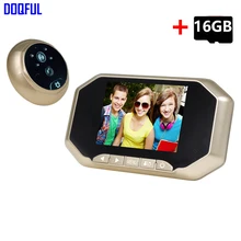 3,5 дюймов ЖК-монитор видео дверной звонок камера Домашняя безопасность цифровой дверной глазок дверной звонок PIR 16 Гб SD карта Запись