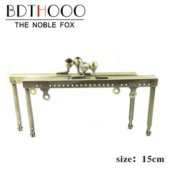

BDTHOOO 15cm DIY Metal Purse Frame Handle for Clutch Bag Handbag Accessories Making Kiss Clasp Lock Bronze Tone Bags Hardware