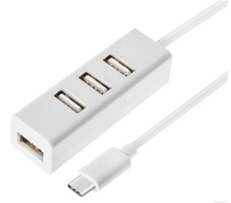 Usb-хаб типа C для MacBook Air 13, USB 2,0, разветвитель, аксессуар для ноутбука, док-концентратор, USB-C, несколько мини, 4 порта, Hab 2,0, адаптер - Цвет: White Type C