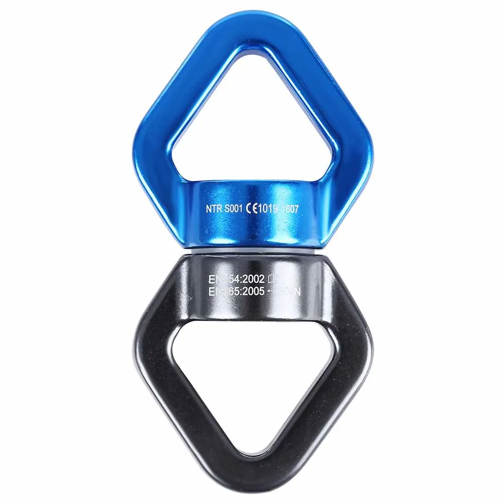 30KN Belay Safety Rappel Device Rotator Rope Swivel Connector Outdoor Rock Climbing Carabiner Abseiling Downhill Climb Equipment