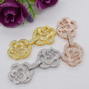 

High-grade microscope zircon Diy hand-string materials rose clasp fashion long sweater chain link clasp