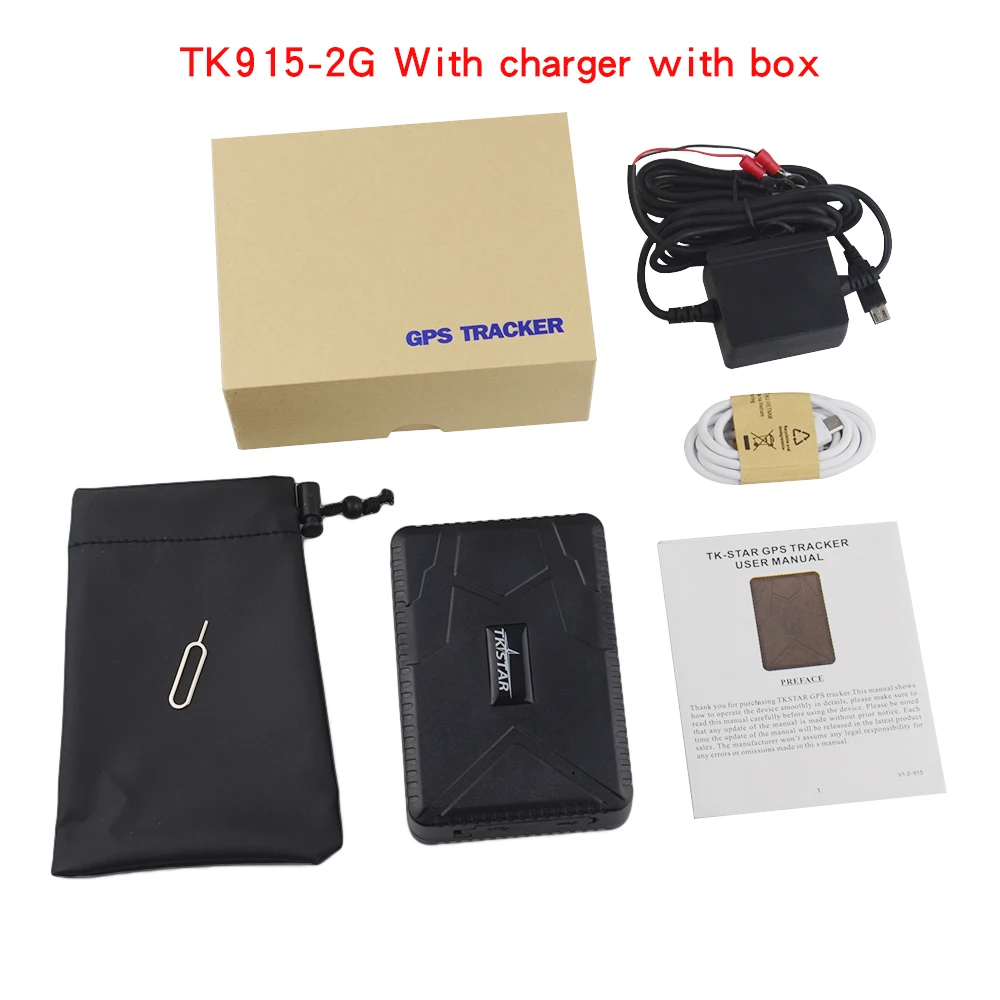 Интеллектуальная тележка gps трекер TK915/TK915-3G Автомобильное устройство для автомобиля водонепроницаемый долгое время ожидания мощный магнитный сигнал перегрузки - Цвет: TK915 charger2