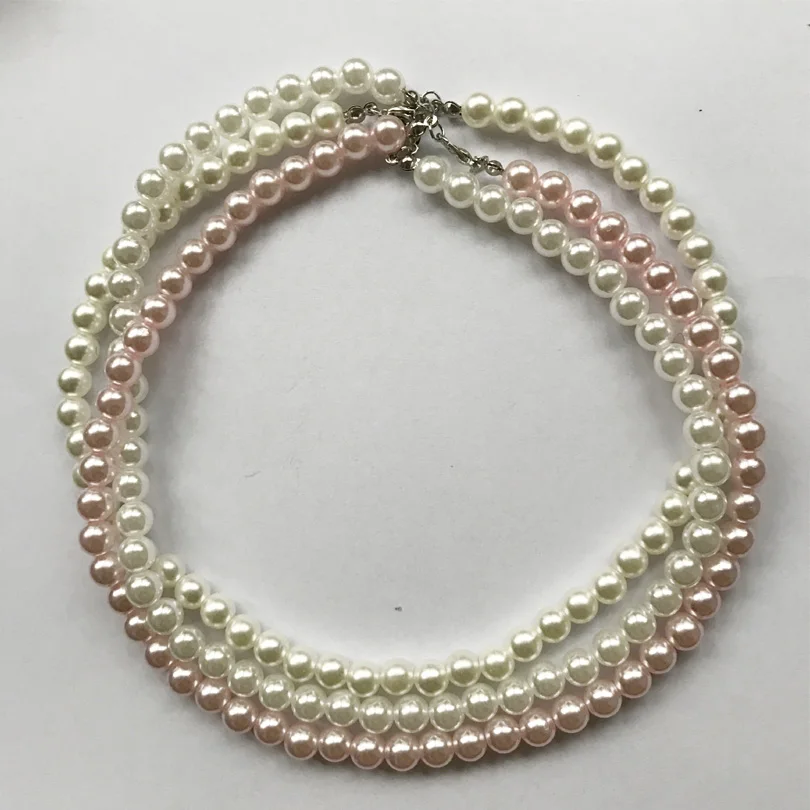 Bridal Glass Pearls Necklace Wedding Accessory Simulated Pearl Gifts