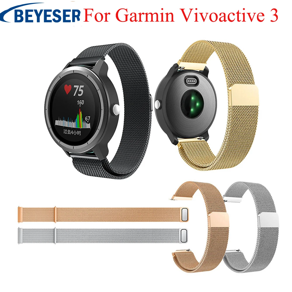 Ремешок из нержавеющей стали для Garmin Vivoactive 3 ремешок часов Vivoactive3 сменный Браслет