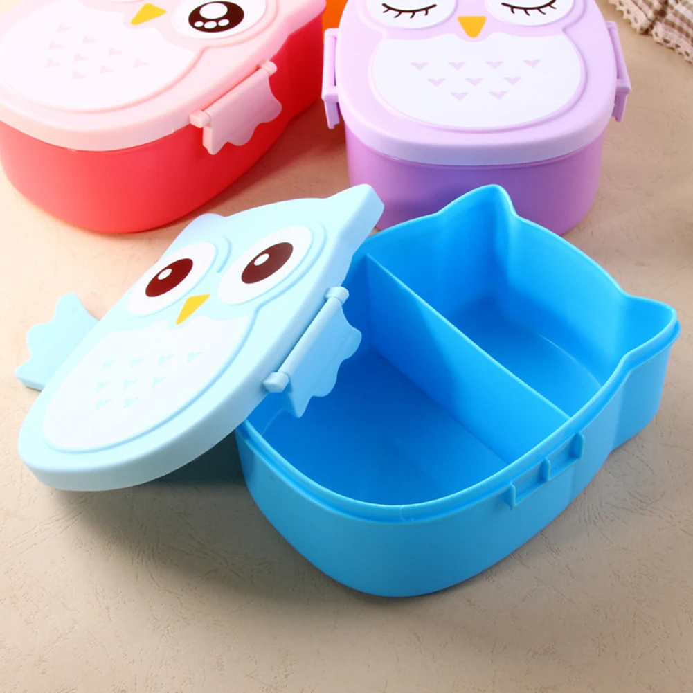 Портативная детская Студенческая коробка для завтрака Bento Box Контейнер с отделениями чехол с милой мультяшной совой Ланч-бокс контейнер для еды коробка для хранения