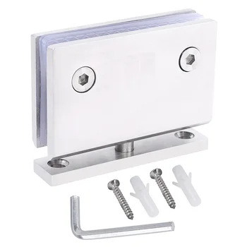 

304 Stainless Steel Glass Door Hinge 360 Degree Frameless Door Clamp Shower Room Sliding Glass Door Clamp 90 degree Positioning