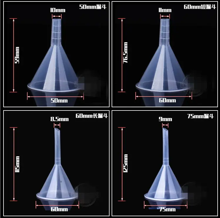 Пластиковая воронка Dia.60mm короткой ножке в форме PP мини-воронка пакет для автоклава 10