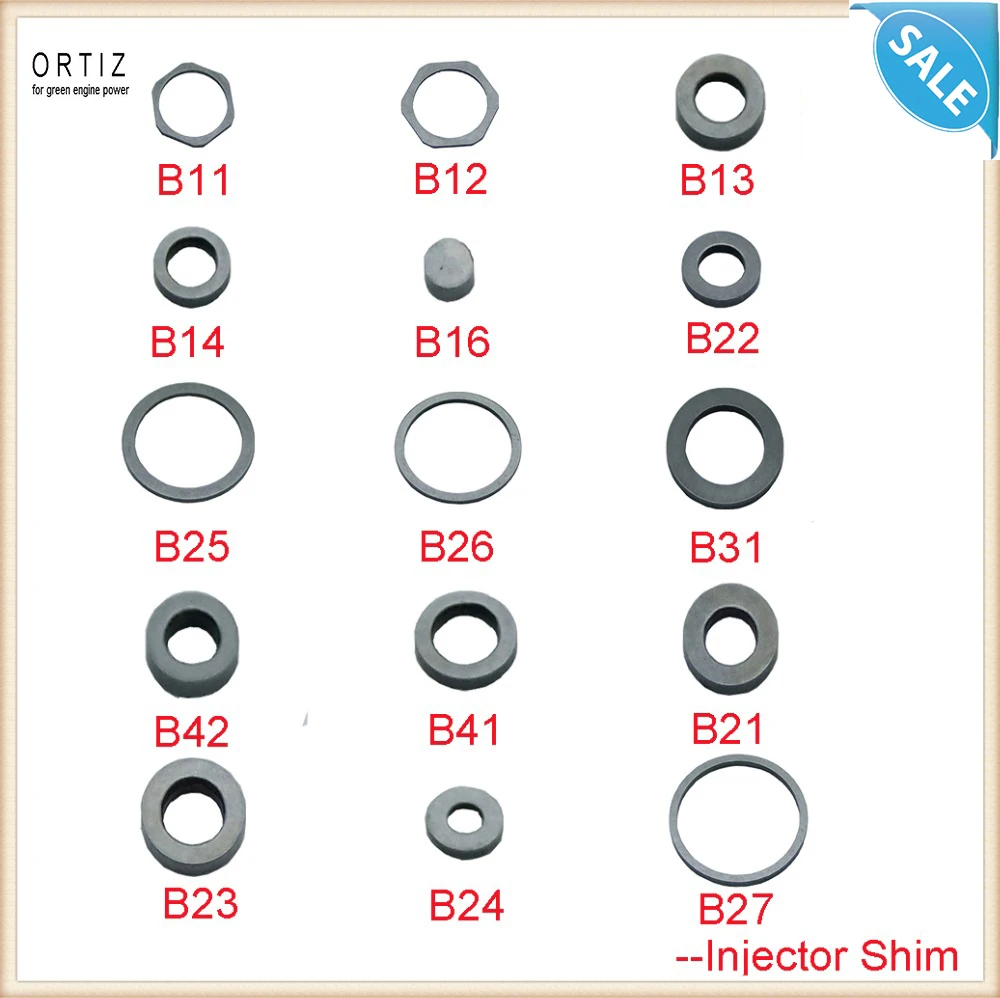 1000pcs ORTIZ Common Rail Injector shim B11,B12,B13,B14,B16,B22,B25,B26,B31,B42,B41,B21,B23,B24,B27 Adjusting Washers Shims
