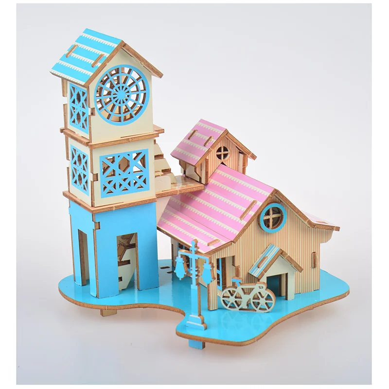 3D DIY Головоломка модель мультфильм дом сборка деревянная игрушка ребенок раннего обучения строительство шаблон подарок Детская палатка