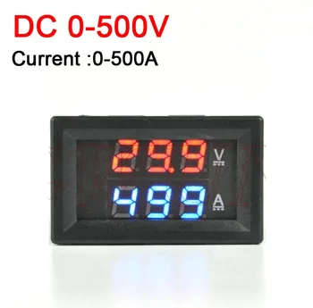 

DC 0-500V 500A Digital Voltmeter Ammeter Voltage Current Indicator LED Dual display Amp Volt Meter 5V 12V 24V