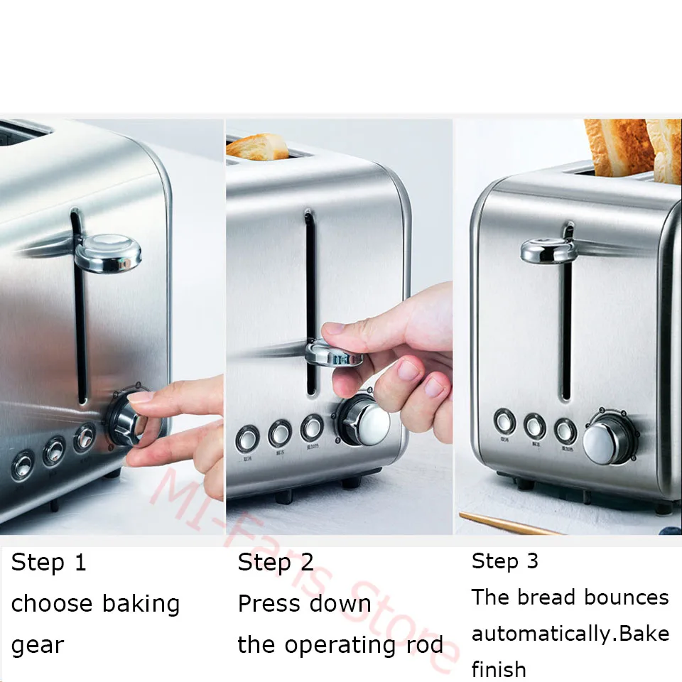 Xiaomi Deerma Electric Bread Toaster Stainless steel household baking bread maker breakfast machine Kitchen Toast sandwich grill (4)