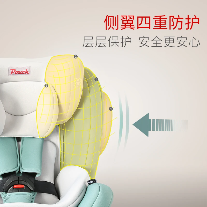 ks-19-3 (Black) 360 Pouch infant car seat luxury baby car seat head support booster baby car seat pouch isofix