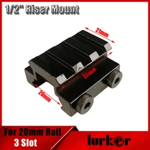 Тактическая 1/" 3 Слот Низкий стояк 20 мм пряжа, пикаттини, винтовка короткая боковая база для рейки страйкбол стояк Лазерная напрвляющая для прицела аксессуары