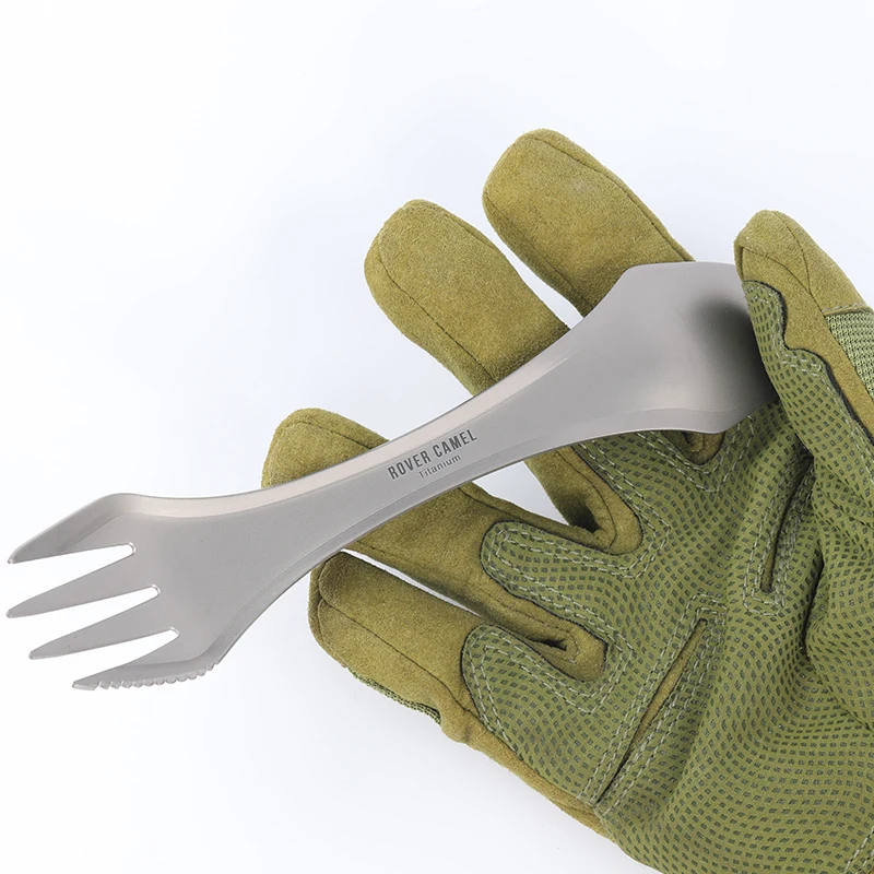 Rover luz Camel peso acampar al aire libre de 3 en 1 de titanio Spork de titanio cuchara tenedor cuchillo Ta8101rc
