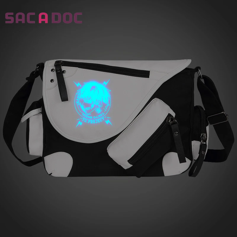 

Tokyo Ghoul Messenger Bag Men Women Casual Handbags Anime Kaneki Ken Printing Shoulder Crossbody Bags for Teenagers School Bag