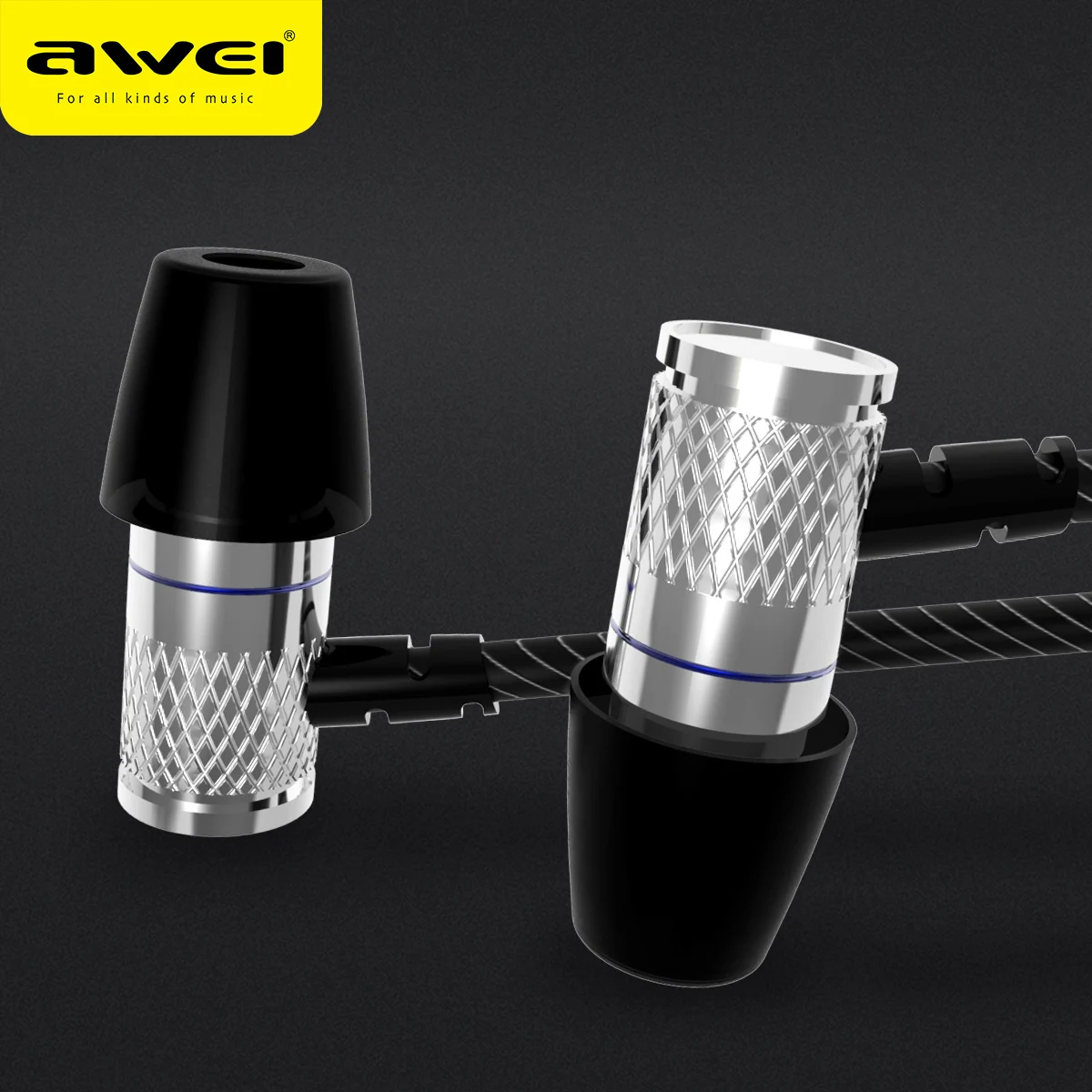 AWEI In-Ear Earphone Wired Headset fone de ouvido Bass Sound Earbuds With Mic Earpieces for Samsung iPhone Xiaomi auriculares