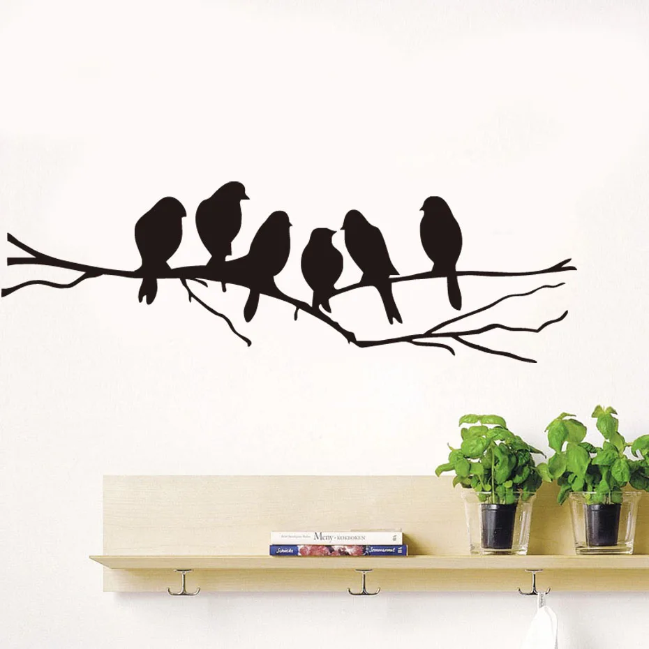 Buy DCTOP Removable Black Birds Tree Branch DIY Vinyl