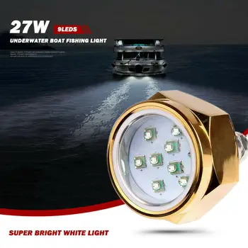 

27W LED Drain Plug Light Underwater Boat Marine Swimming Pool Yacht White Lamps