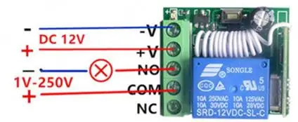 DieSe 433Mhz DC12V 10A реле 1CH RF модуль приемника и пульт дистанционного управления для светодиодный пульт дистанционного управления дистанционный светильник