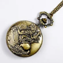 Памятные карманные часы в винтажном стиле с медным тиснением Наполеон рыцарь Дизайнерские мужские подарок Монте Мода цепи кварцевые карманные часы