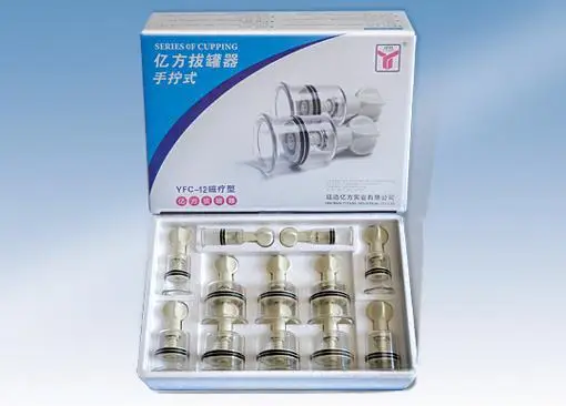 

Free Shipping Chinese cupping YiFang Rotary Twist Top Magnetic Body 12 Cups Cupping Set cupping therapy