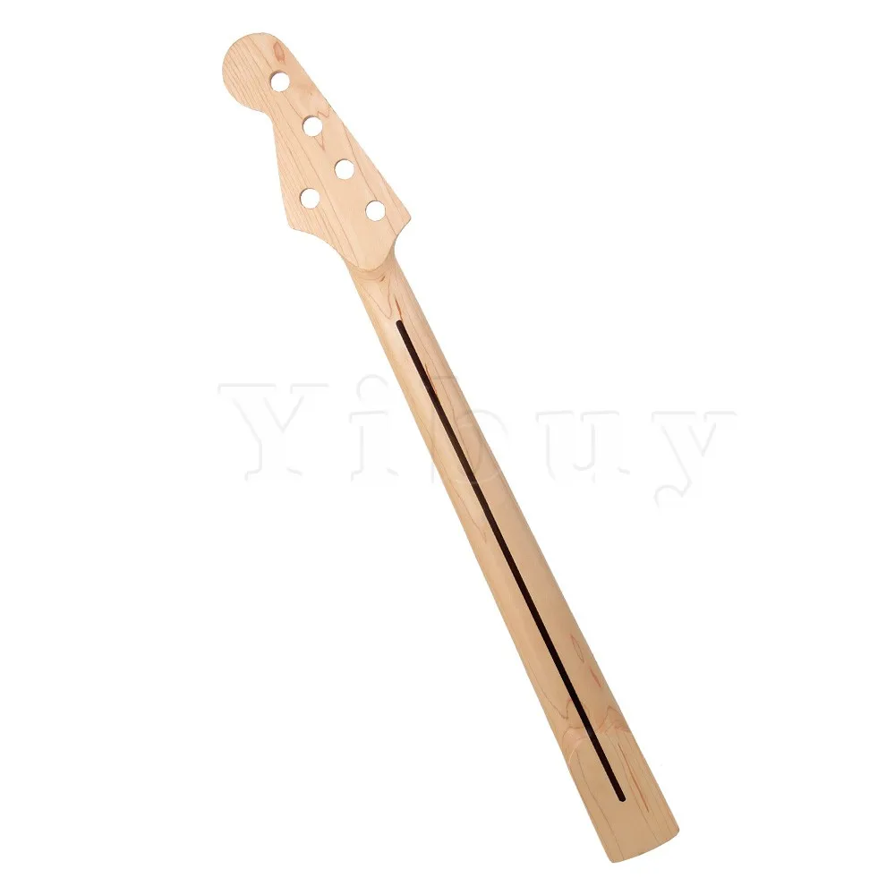 Yibuy Maple Wood 21 Fret Clear Satin 5 String Electric PB Bass Neck Parts Yibuy Maple Wood 21 Fret Clear Satin 5 String Electric PB Bass Neck Parts