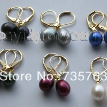 Xiuli 00154 6 pairs Подлинных Природных 10 мм капельного Жемчужные Серьги