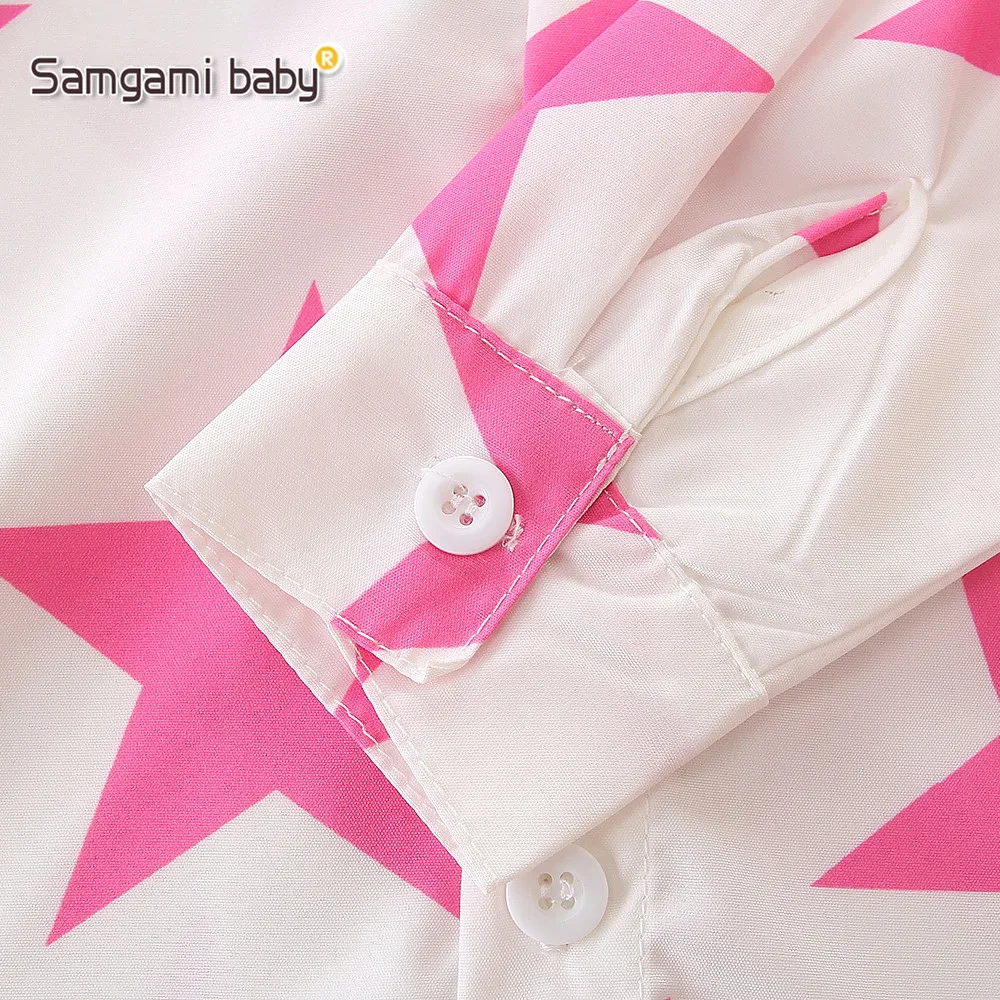 Детские осенние стильные рубашки SAMGAMI для девочек с принтом в виде пятиконечной