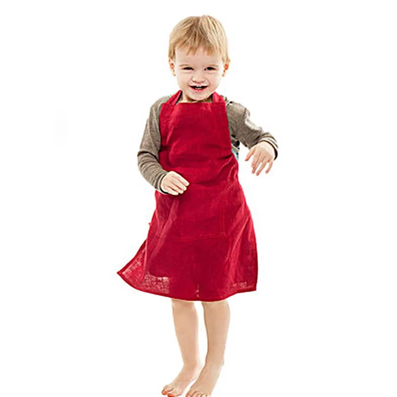 Children cotton aprons draw painting summer sleeveless cute apron