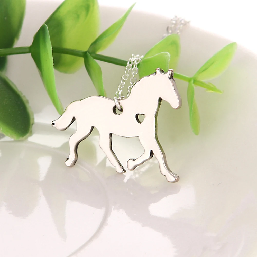 Dropshipping Horse Necklace Cute Women Cavalo Jewelry Charm Girlfriend