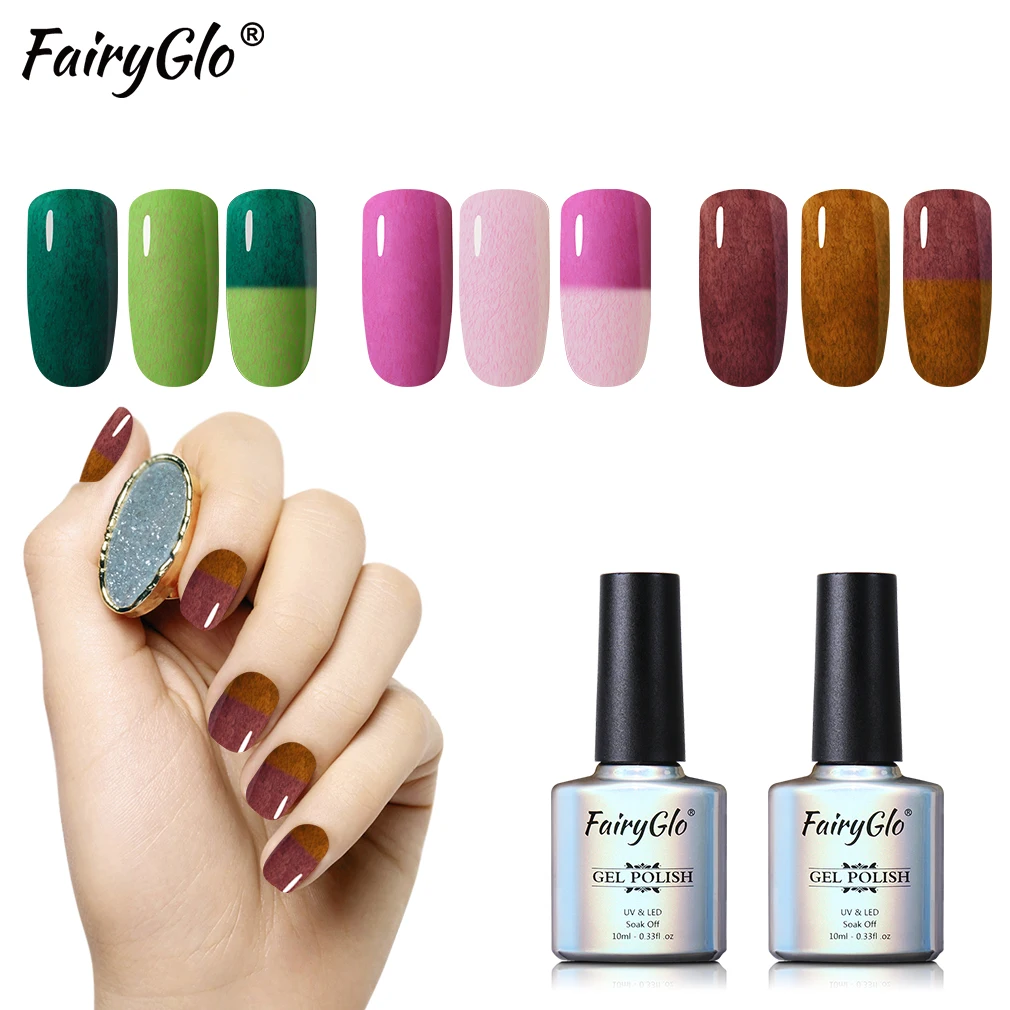

FairyGlo10ML Temperature Color-Changing Furcoat Gel Nail Polish Soak Off UV Gel Varnish Semi Permanent Hybrid Lucky Nail Art Gel