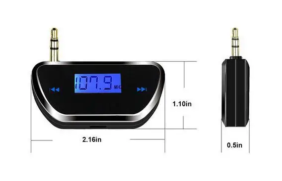 Новейшая версия цифровой дисплей миниатюрный fm-передатчик 3,5 мм аудио разъем в автомобиле fm-передатчик аудио радио