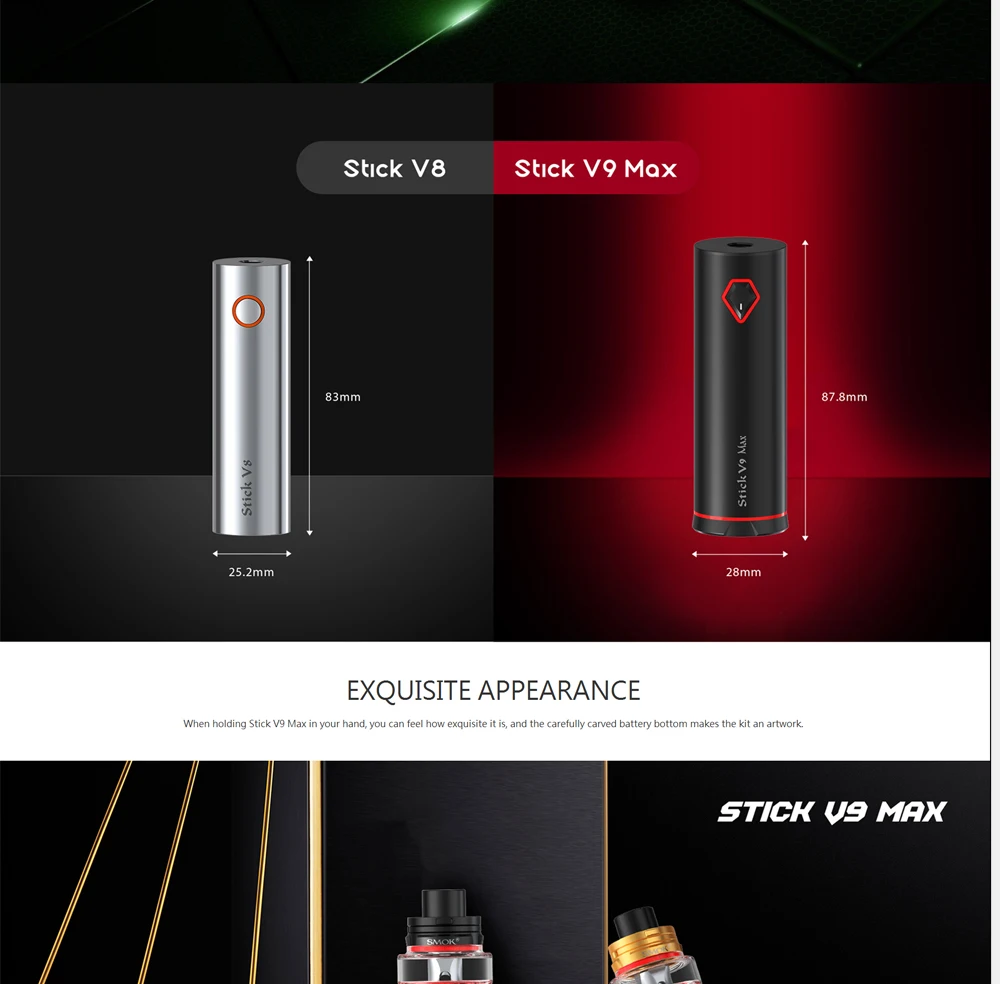 Electronic Cigarettes Smok Stick V9 Max 8.5ml Staret Kit 4000mah Battery Stick V9 Max tank with Baby V2 S1V2 S2 VS Stick Prince (6)