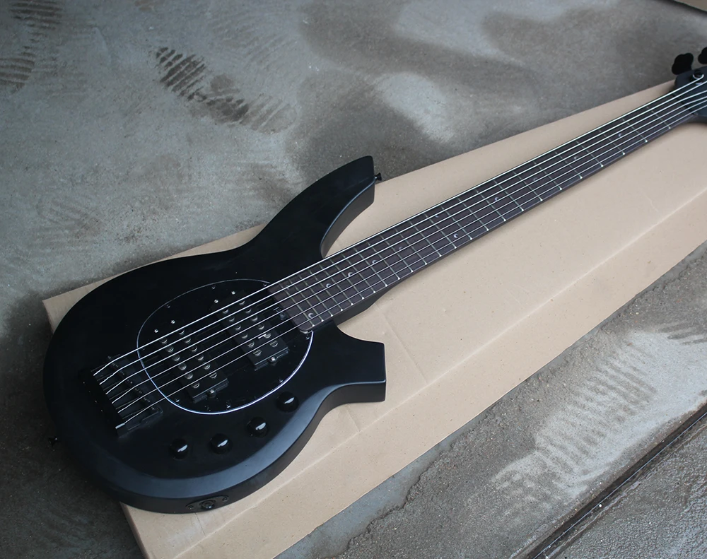 

Factory Custom Matte Black 6-String Electric Bass Guitar with Rosewood Fretboard,Black Hardwares,Offer Customized