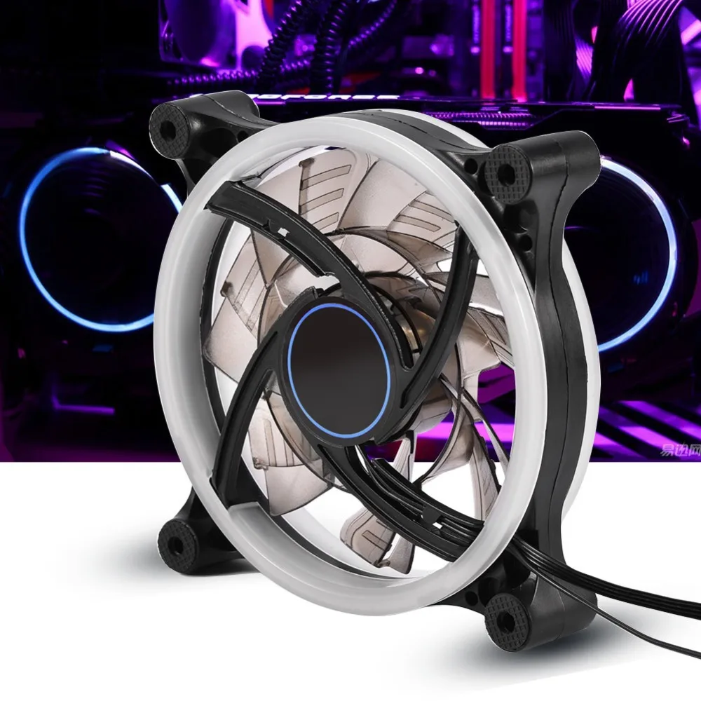 6PIN RGB LED Light Computer Cooling Fans 12V 0.35A PC Cases Cooling