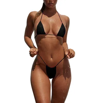 

KLV Women Sexy Bandeau Bandage Beach Set Push-Up Brazilian Swimwear Beachwear Swim suit 2019 Mujer Solid Maillot set XL 4.2A