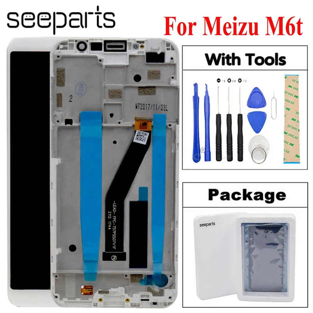 

100% Tested NEW LCD Meizu Meilan 6T LCD Display Touch Screen Digitizer Assembly Replacement 5.7" Meizu M6T LCD